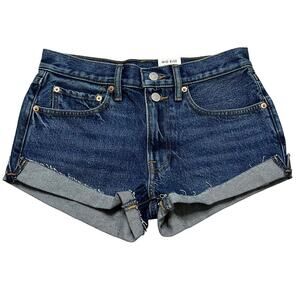 LUCKY BRAND Women’s Mid Rise Cut Off Denim Shorts - Dark Wash Denim - 2 / 26